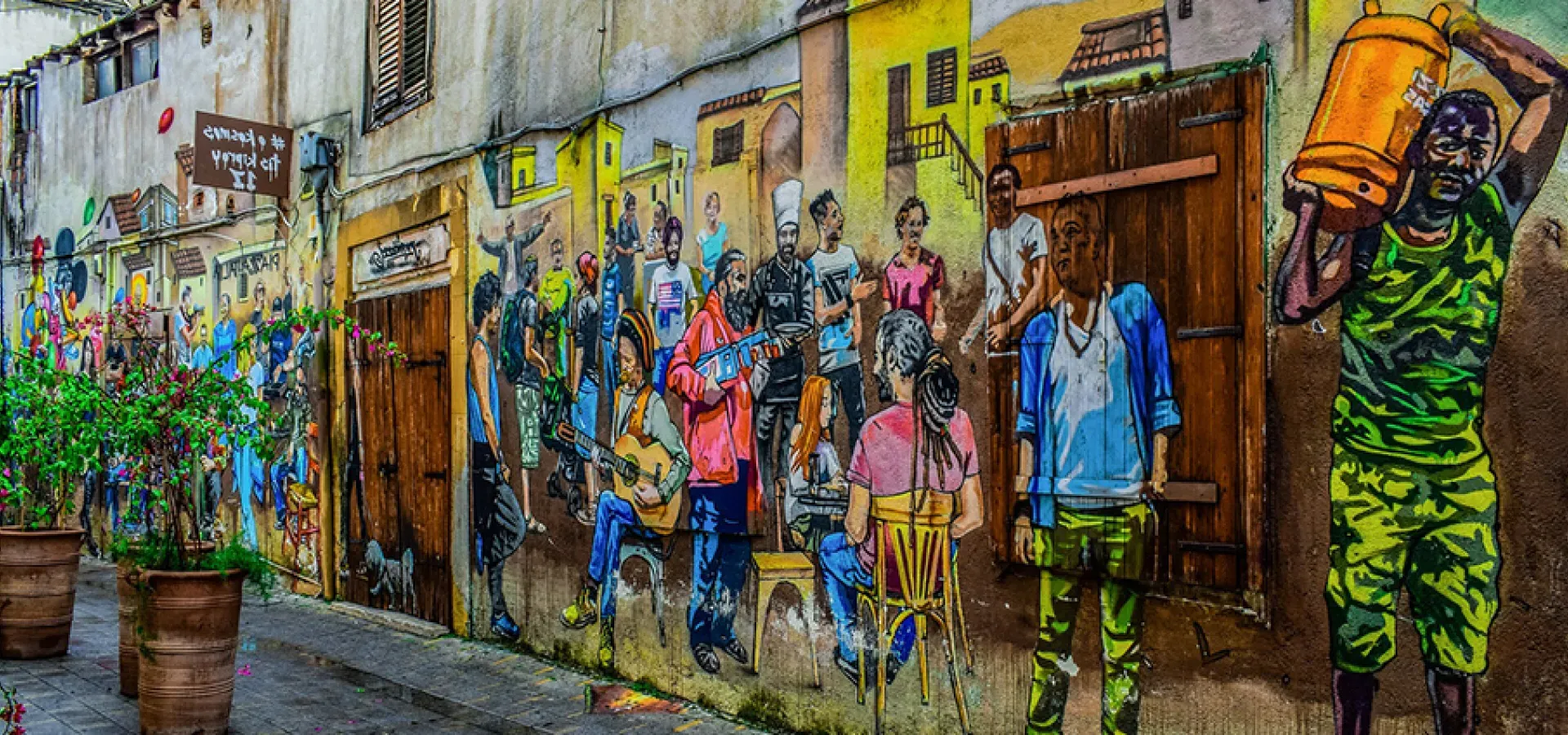 A photo of graffiti in a city