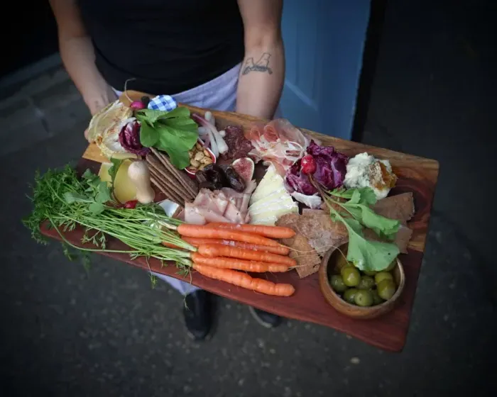 A platter of locally-grown and sourced foods.